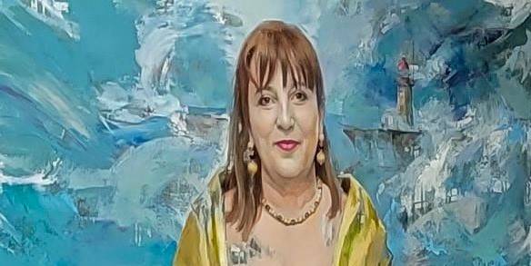 Detail of portrait by Antonio Bessa, Portuguese painter.