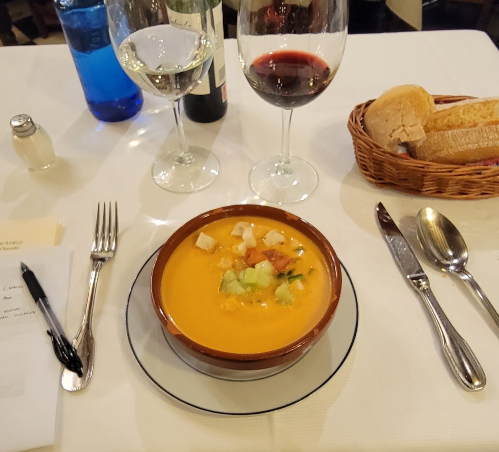 Gazpacho soup served at the Restaurant Botin, Madrid, Spain
